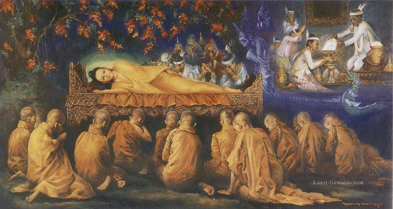 Mahaparinibbana das Buddha endgültig Tod für die Erreichung der endgültigen Befreiung Buddhismus Ölgemälde